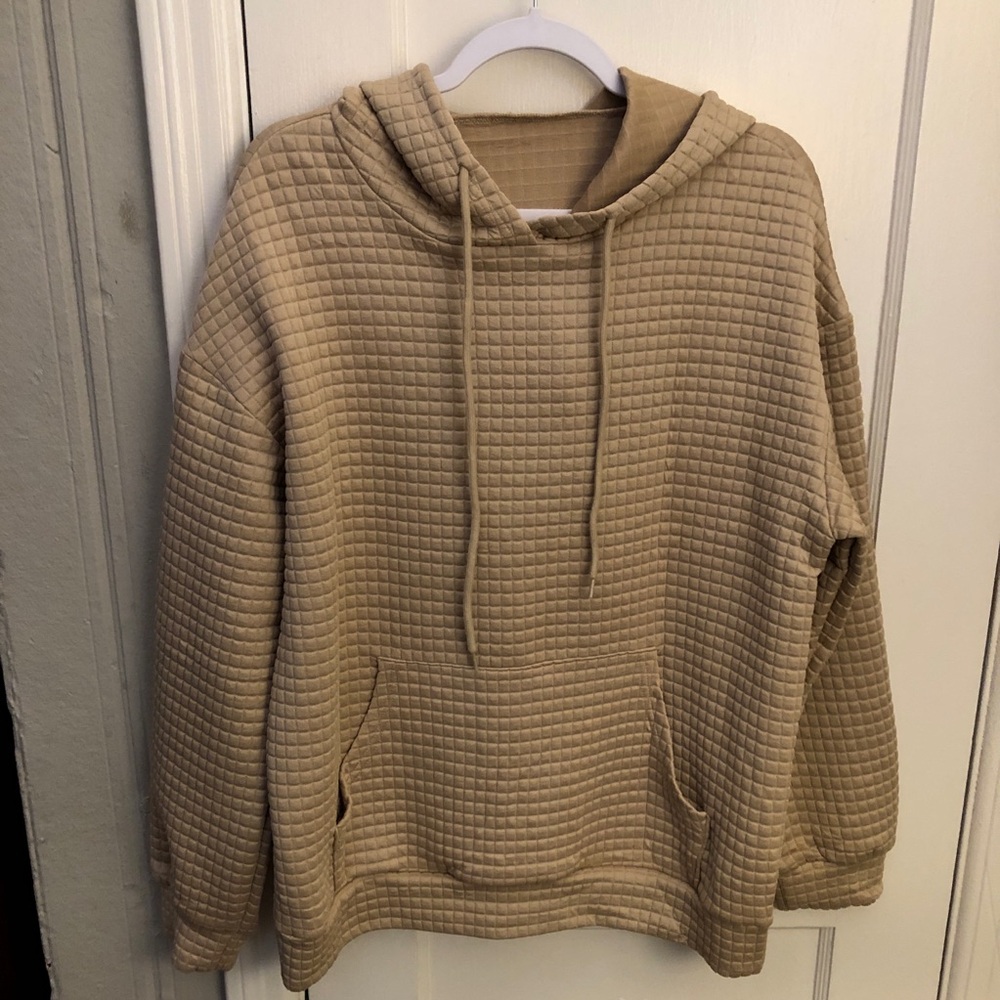 Tan Quilted Hoodie